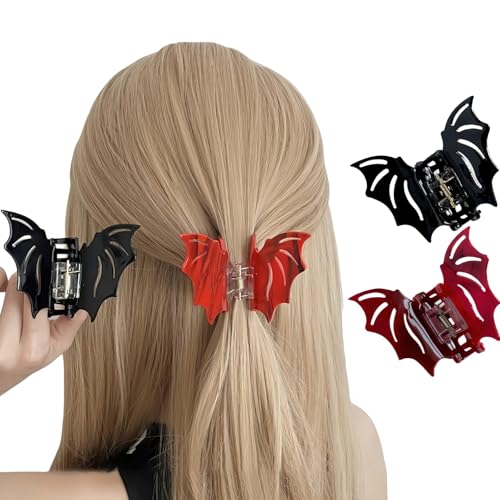 Halloween Bat Wing Hair Clips - Gothic Claw Style, Non-Slip, Strong Hold, 2 Pack