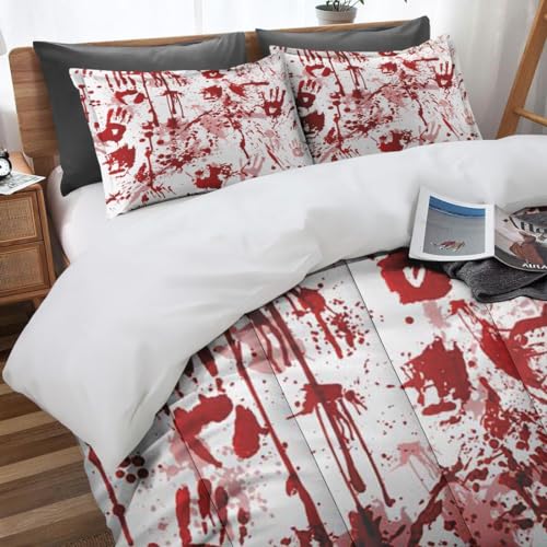 Halloween Horror Red Queen Comforter Set - 3 Pieces, Bedroom Decor