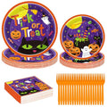 Halloween Disposable Dinnerware Set - 96 Pcs Plates, Napkins & Utensils - Variation: Halloween