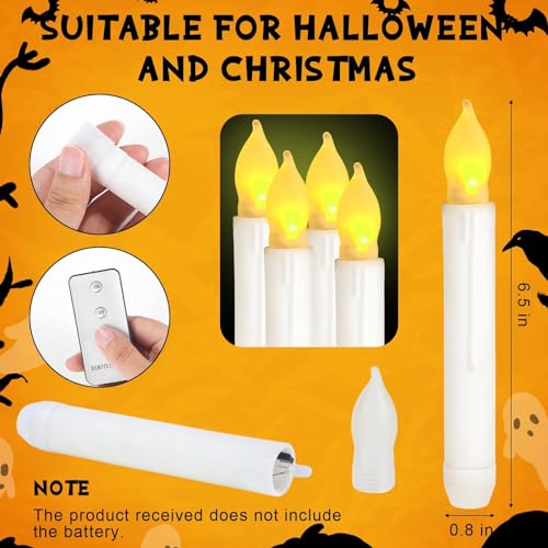 Halloween Hanging Witch Hats & Floating Taper Candles Set - Spooky Decor