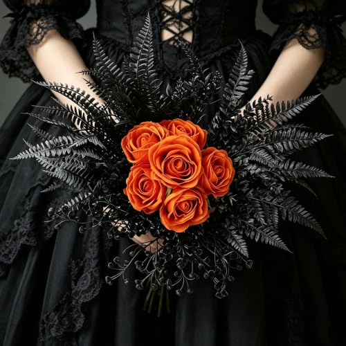 Halloween Gothic Eyeball Vase Centerpiece with Artificial Flowers - Spooky Table Decor