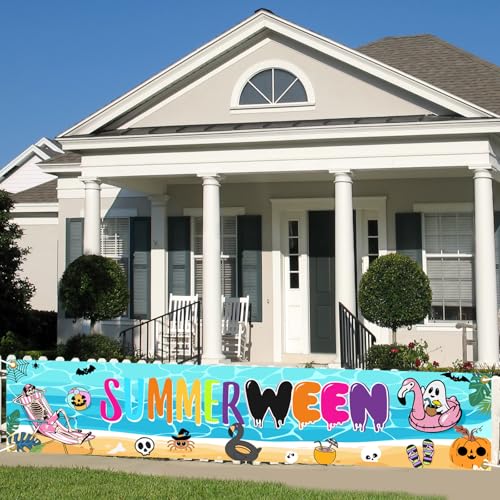 Summerween Banner - Summer Halloween Party Decorations 8.2x1.6ft - Summer Halloween Decor