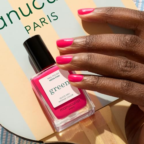 Manucurist Green Neon Pink Nail Polish - Vegan, Non-Toxic, Long-Wear