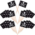 Pirate Cocktail Toothpick Flags Set - 100 Black Party Food Picks