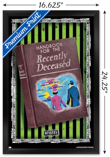 Framed Wall Poster - Beetlejuice Handbook For The Recently Deceased - Black Frame, 22.4 x 14.7 Inches