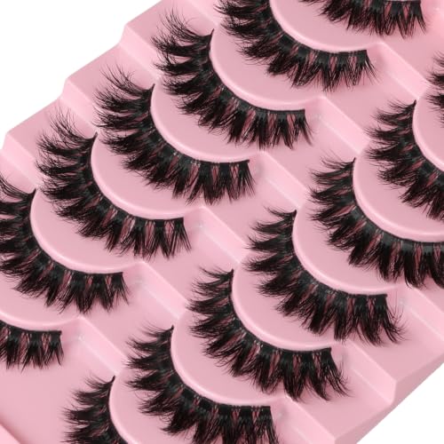 False Eyelashes Strips U2 (6-13mm) - Wispy Fluffy Cat Eye Lashes for Daily Makeup