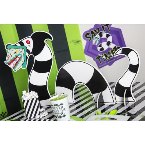 Black & White Beetlejuice Sandworm Foam Centerpiece - Halloween Party Decor, 3 Pieces