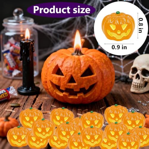 Ghost Pumpkin Luminous Mini Resin Pumpkins - Halloween Decor, 50Pcs