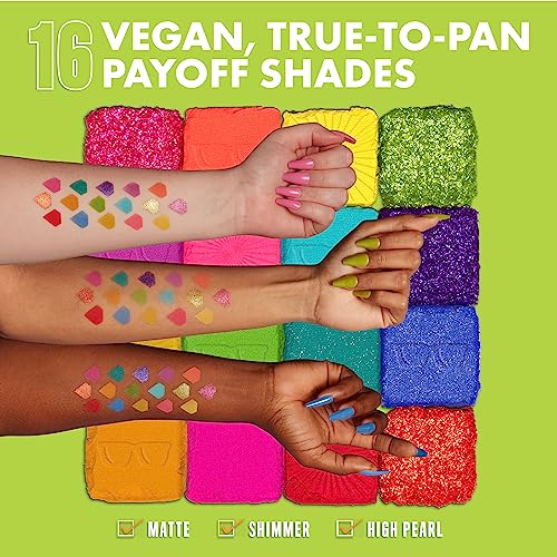 Eyeshadow Palette - I Know That's Bright, Vegan, 16 Shades, 0.02 Ounce