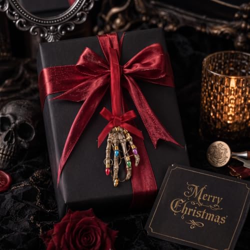 Gothic Skeleton Hand Christmas Ornaments Set - Halloween Holiday Decor