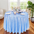 Baby Blue 132 Inch Round Sequin Tablecloth Glitter Cover for Wedding Party Bridal Shower