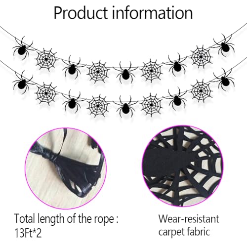Halloween Spiderweb Banner Party Decorations Outdoor Indoor Garland - Reusable