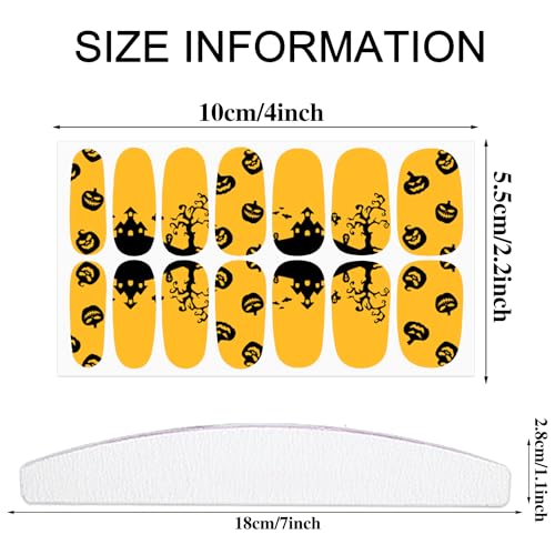 Self-Adhesive Nail Polish Stickers Set with Nail File for Manicure Designs