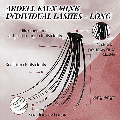Ardell Faux Mink Individual False Eyelashes Long Black 4 Pack - Natural Look & Reusable