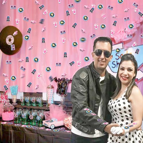 200PCS 1950s Rock and Roll Party Confetti - Retro 50s Themed Decorations