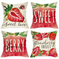20x20 Inch Strawberry Decorative Throw Pillow Covers Pack of 4 - Spring & Summer Home Decor