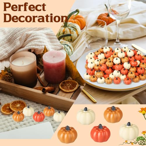 Mini Pumpkin Resin Charms Bulk for Fall Crafts & Decorations - 90 Pieces