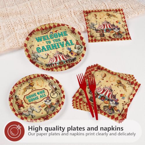 Spooky Circus Bloody Carnival Party Plates & Napkin Set - Serves 24