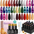 Beetles Gemstone Party Cat Eye Gel Nail Polish Set - 20 Colors Fall Glitter