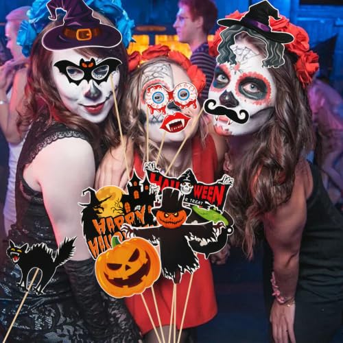 30PCS Halloween Photo Booth Props Set - Spooky Party Decorations
