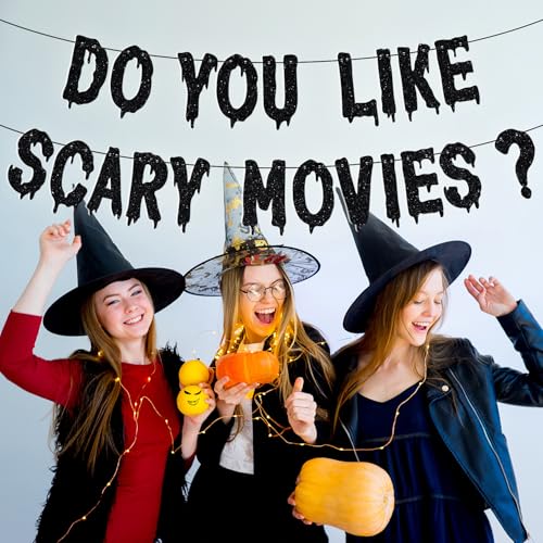 Scary Movie Night Banner Halloween Horror Party Decorations