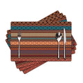 Faux Leather Placemat Set of 4 - Boho Heat Resistant Waterproof Non-Slip