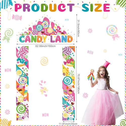 Funrous Candyland Party Decorations Banner & Sign Set - Pink Lollipop