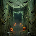 Halloween Green Creepy Cloth String Lights Set - Spooky Bat Decor & Accessories