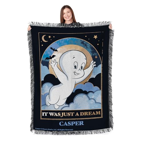 Casper the Ghost Dream World Night Sky Tapestry Throw - Spooky Wall Hanging, Bed & Couch Decor, 48x60 Inches - Variation of Casper the Ghost Dream World Night Sky