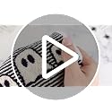Breling Halloween Cute Ghost Hand Towels Set - Black White Vintage Design, 2-Pack