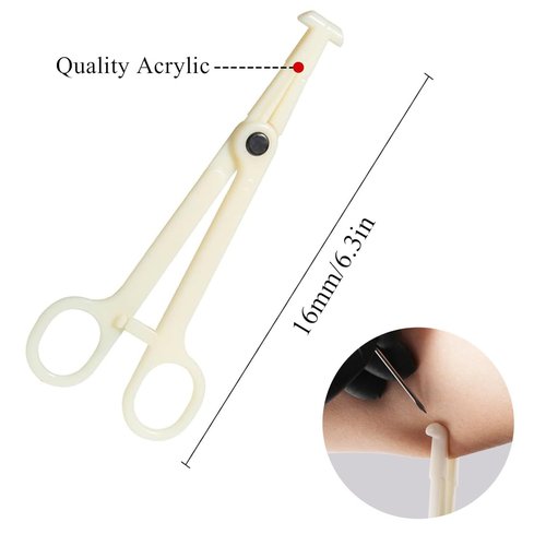 Piercing Clamps 25Pcs Piercing Forceps Septum Forceps Clamps Septum Slotted Disposable Piercing Clamps for Ear Nose Lip Navel Tongue Septum Belly Piercing Kit Piercing Tools