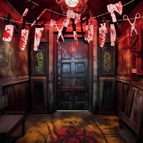 Halloween Bloody Banner Set - Horror Movie Theme Decor for Party, Indoor & Outdoor