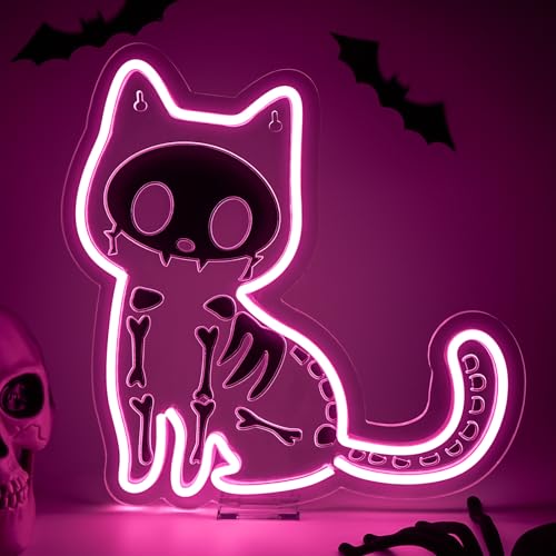 Pink Cat Neon Sign - Cute Animal Neon Light for Pet Spaces with Variation Colorful A Cat