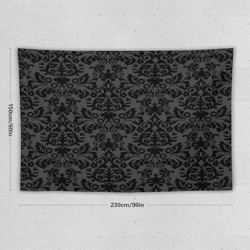 VUMIVI Victorian Gothic Floral Damask Tapestry Wall Hanging - Halloween 17 Variation, W90xL60in