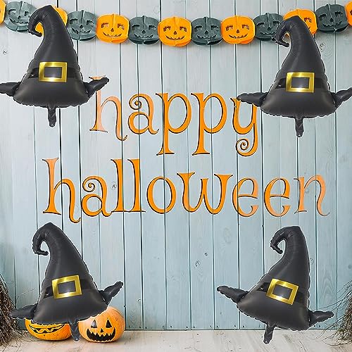 Halloween Witch Hat Foil Balloons - 6 Pack Jumbo Party Decorations