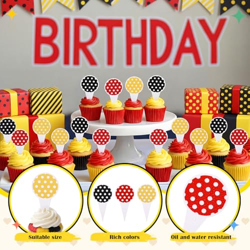 Cartoon Cupcake Toppers - 24 Pcs Cake Decorations for Birthday & Party - Variation: Cartoon