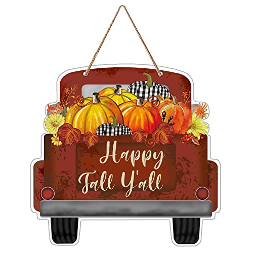 Pumpkin Truck Fall Decorations Sign for Home Front Door - Variations Available