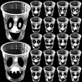 40 Pack Glow Halloween Ghost Cups - 16 oz Spooky Party Supplies with LED Lights & Stickers - Ghost Face Design for Kids & Adults - Variation of THIS listing
