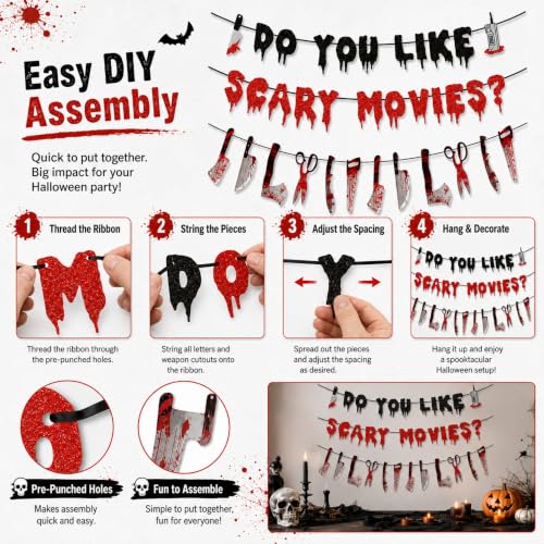 Halloween Scream Theme Banner - Spooky Horror Party Wall Decor
