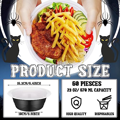 Disposable Halloween Plastic Serving Bowls 23 oz Bulk Pack
