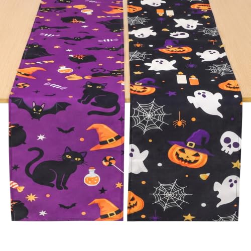 Halloween Table Runner Set - 13x72 Inch Festive Dining Decor for Fall Party