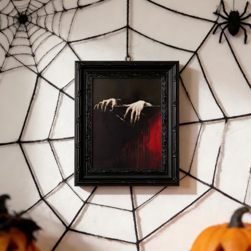 Vampire Claw Hands Wall Art - Framed Gothic Dark Academia Horror Canvas - 16x12 Inches
