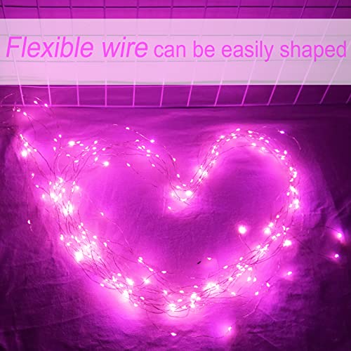 Pink Fairy String Lights 24 Pack 20 LED 7.2ft Copper Wire for Wedding Party Decor