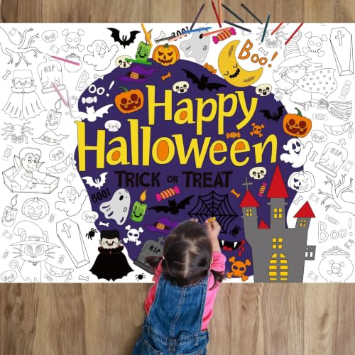 Halloween Coloring Poster Giant Tablecloth Sheets - Kids Party Craft & Activity Variation of THIS listing