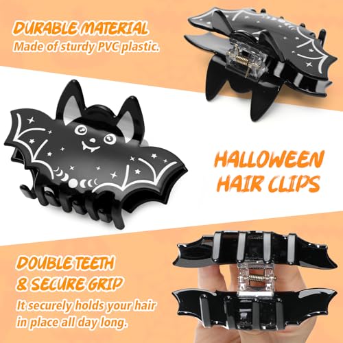 4PCS Halloween Hair Clips Set Spooky Acrylic Claw Clips for Women
