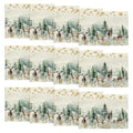 Watercolor Deer Trees Snowflakes Christmas Placemats Set of 12 - 12x18 Inch Seasonal Winter Table Mats, Green, Rectangular