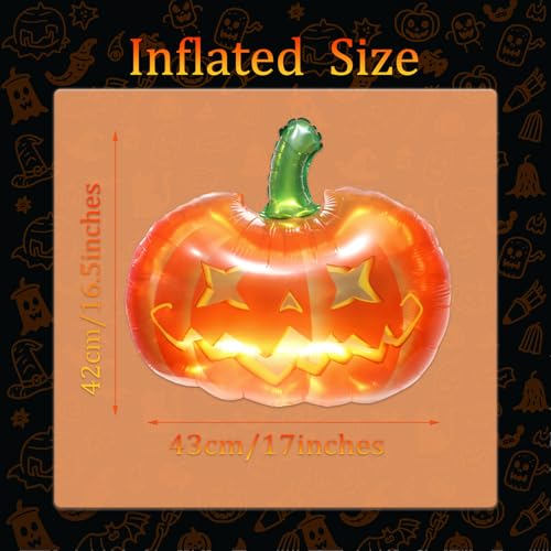 Halloween Pumpkin Foil Balloon 17 Inch Jack-O'-Lantern Party Decoration Set