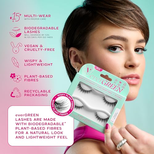 everGREEN Plant Lash Pack - Natural Wispy Full Band False Eyelashes - Flutter Multi-Pack