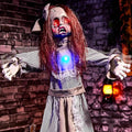 4ft Creepy Halloween Animatronic Doll - Spooky Talking Light-Up Eyes Prop with Sound & Movement - Doll Variation