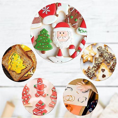 Christmas Cookie Cutters Set - 5 Pieces, 3.2'' Shapes Including Tree, Gingerbread Man, Snowflake, Snowman, Candy - New Variation